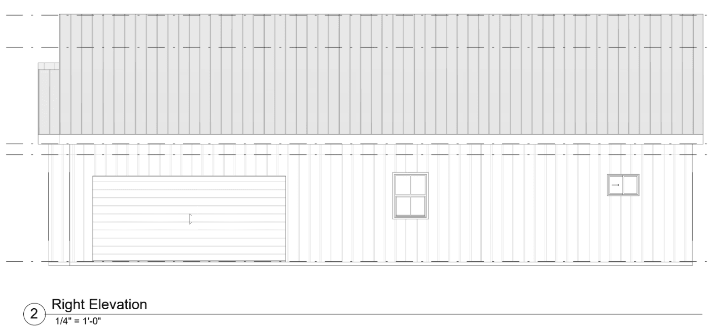 The Alder Modern Farmhouse Plan — Right Elevation