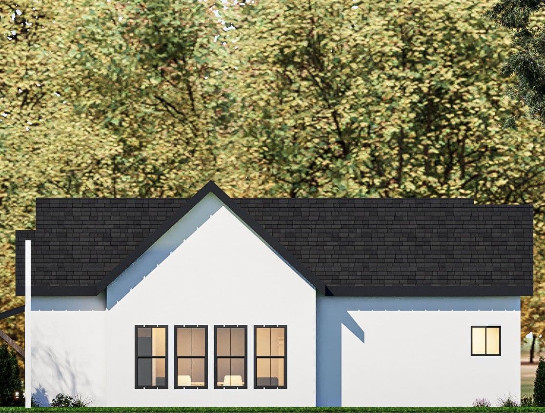 Azalea Modern Farmhouse Plan — Right Elevation
