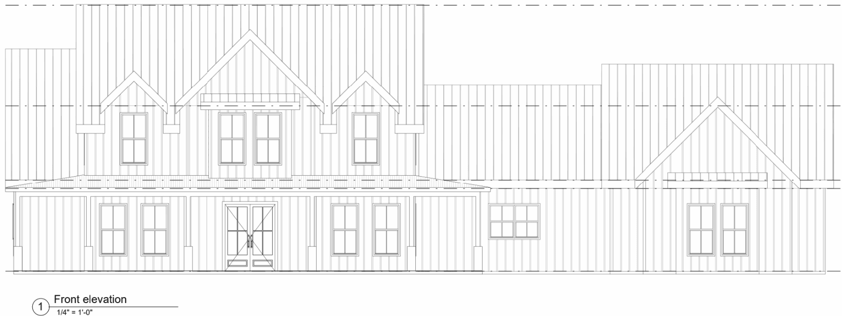 Horizon Modern Farmhouse Plan — Front Elevation