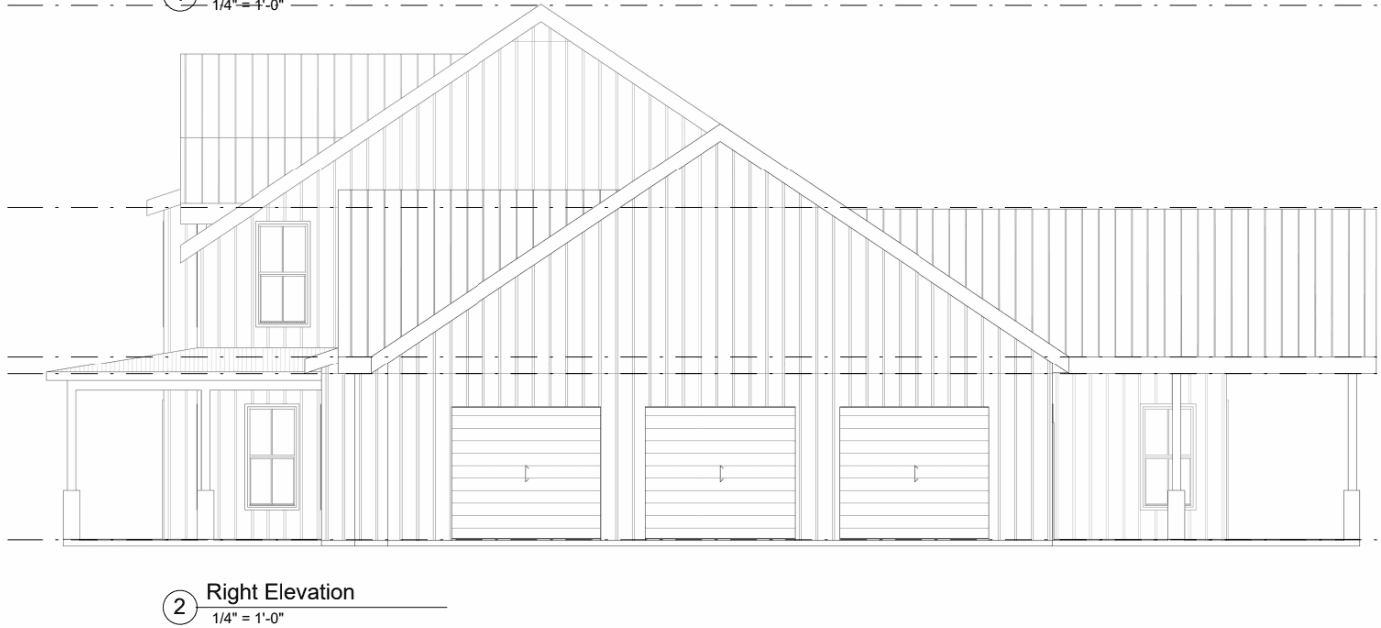 Horizon Modern Farmhouse Plan — Rear Elevation
