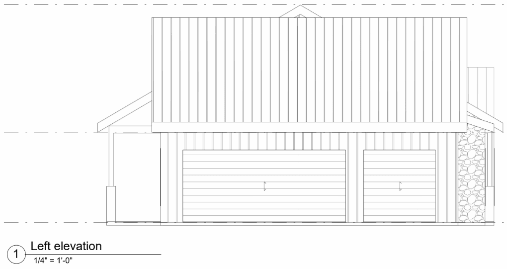 Laurel Modern Farmhouse Plan — Left Elevation