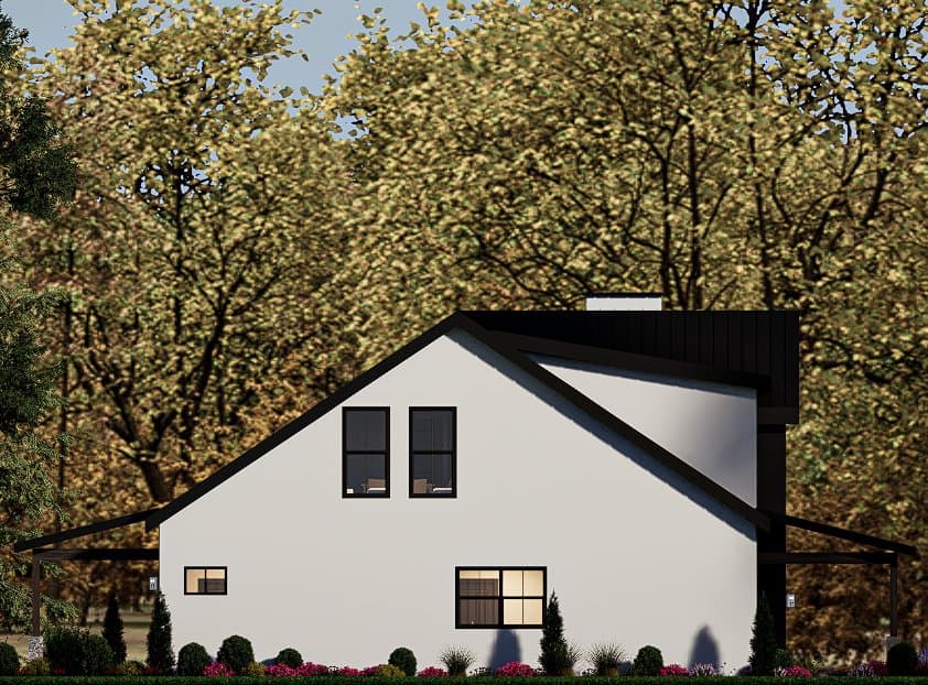 Ashton Modern Farmhouse Plan — Left Elevation