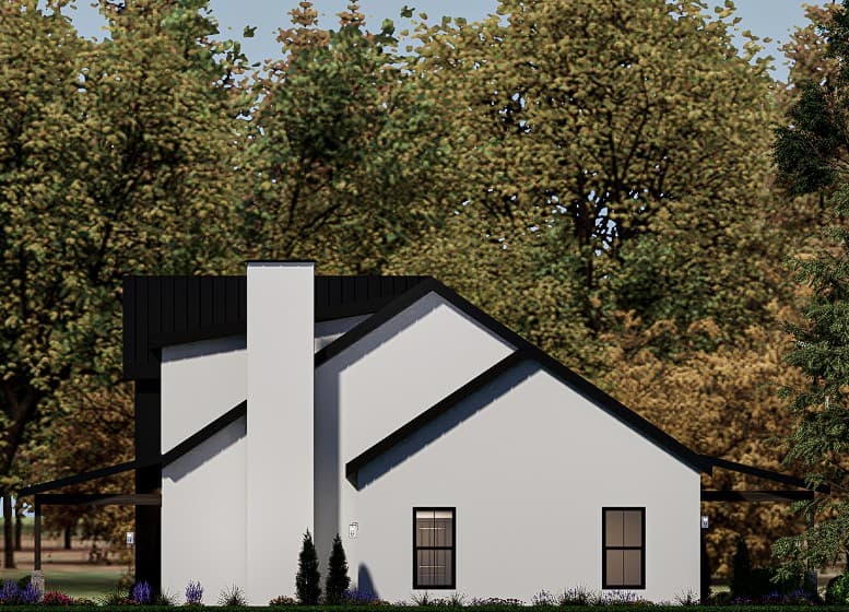 Ashton Modern Farmhouse Plan — Right Elevation